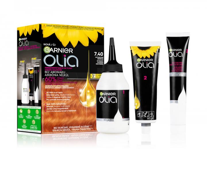 Trwaa farba z olejkami Garnier Olia - 7.40 intensywna mied