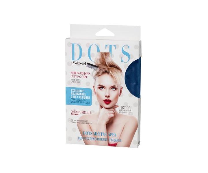 Peleryna fryzjerska do farbowania i strzyenia wosw Sibel Dots - niebieska