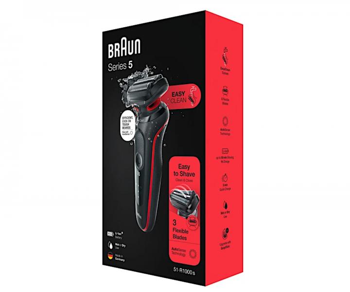 Golarka dla m�czyzn Braun Series 5 51 R1000s - czarno-czerwona