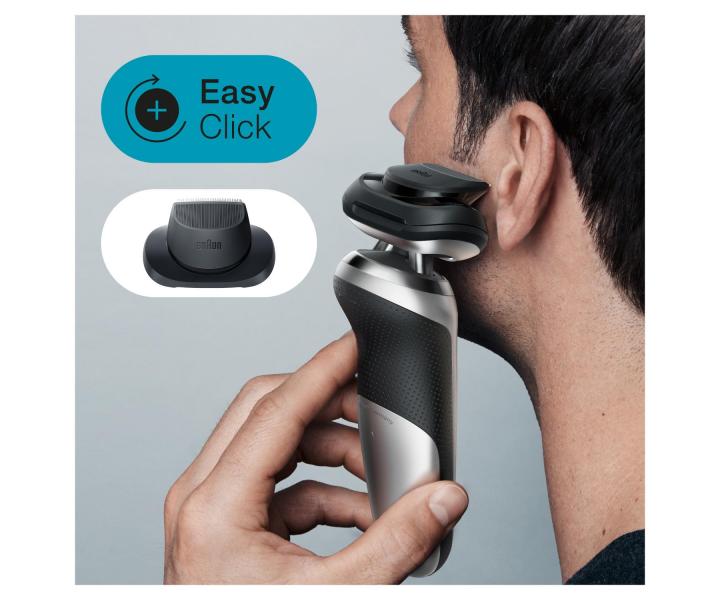 Golarka ze stacj� �aduj�co-czyszcz�c� Braun Series 7 71-7200cc - srebrna