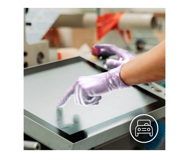 Rkawiczki nitrylowe Espeon Nitril Sparkle - 100 szt - fioletowe perowe - XS