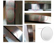 Okrge lustro z owietleniem LED Sibel Fleur Round LED Styling Unit - rama aluminiowa chromowana - II. jako - rysy i rdza