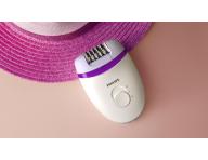 Depilator damski Philips Satinelle 2000 BRE225/00 - bia�o-fioletowy - rozpakowany, uszkodzone opakowanie