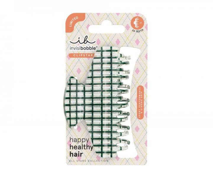 Klamra do w�os�w Invisibobble Clipstar L All Stars Country Club Crush - zielona w kratk�