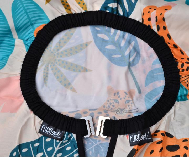 Peleryna fryzjerska do strzyenia wosw Eurostil Professional - safari - metalowy haczyk