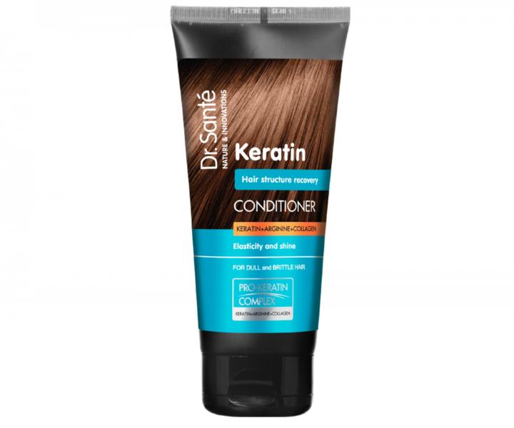 Zestaw odbudowujcy do wosw matowych i amliwych Dr. Sant Keratin - szampon 250 ml + odywka 200 ml + balsam do ust gratis