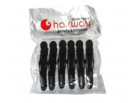 Klipsy do w�os�w gumowe Hairway - 11,5 cm - 6 szt - czarne