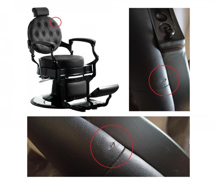 Fotel fryzjerski Barber Hairway Romeo 56258 - czarny - II. jako�� - rozci�ta sk�ra syntetyczna