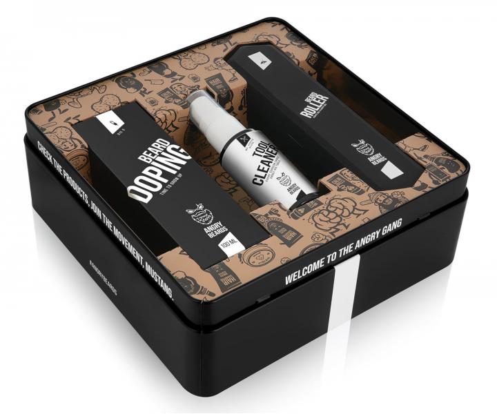 Zestaw upominkowy dla m�czyzn Angry Beards - serum + roller + spray czyszcz�cy