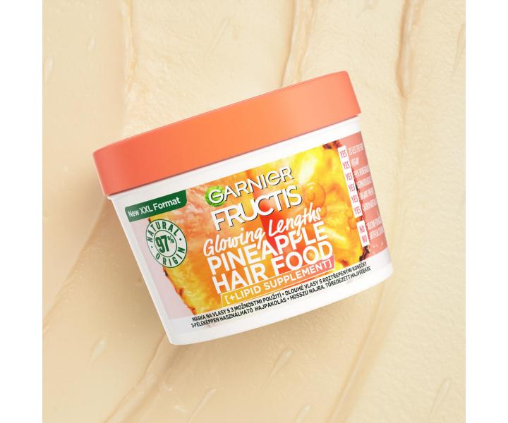 Maska rozwietlajca do wosw dugich Garnier Fructis Pineapple Hair Food 3 Usages Mask - 400 ml