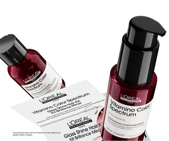 Zestaw podr�ny do piel�gnacji w�os�w farbowanych Lor�al Professionnel Serie Expert Vitamino Color Spectrum Glass Shine Hair Kit