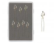 Zestaw ozdobnych kokwek i spinek grzebieni Sibel Festive Hair Pins Golden Color Kit - 13 szt. - zoty