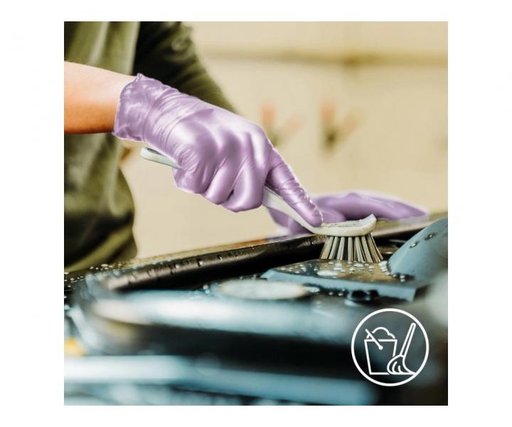 Rkawiczki nitrylowe Espeon Nitril Sparkle - 100 szt - fioletowe perowe - M