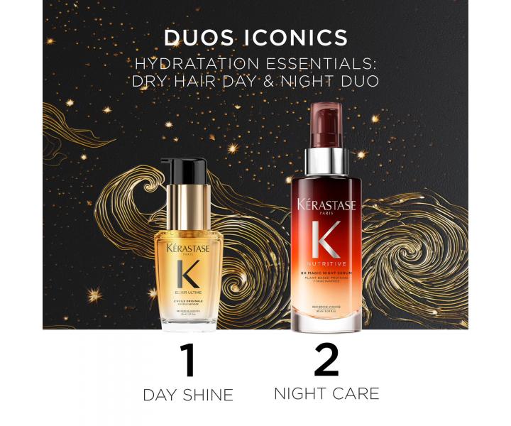 Zestaw upominkowy z olejkiem i serum na noc do w�os�w suchych K�rastase Iconics