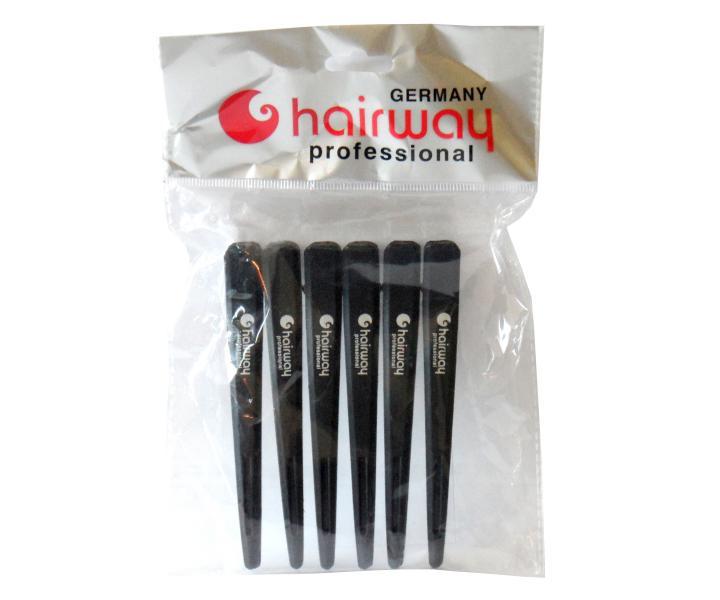 Klipsy do wosw karbonowe Hairway - 12 cm - 6 szt - czarne