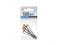 Kokwka karbowana ze zotym koralikiem Eurostil Professional 6 cm - 6 szt