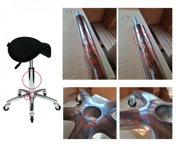 Taboret na k�kach Hairway Profi - czarny - II. jako�� - porysowana podstawa, ma�e dziurki na t�oku