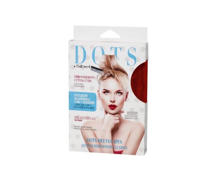 Peleryna fryzjerska do farbowania i strzyenia wosw Sibel Dots - czerwona