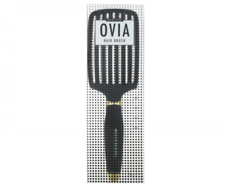 Szczotka do rozczesywania i suszenia w�os�w z w�osiem dzika i nylonowym Sister Young Ovia Hair Brush - czarna