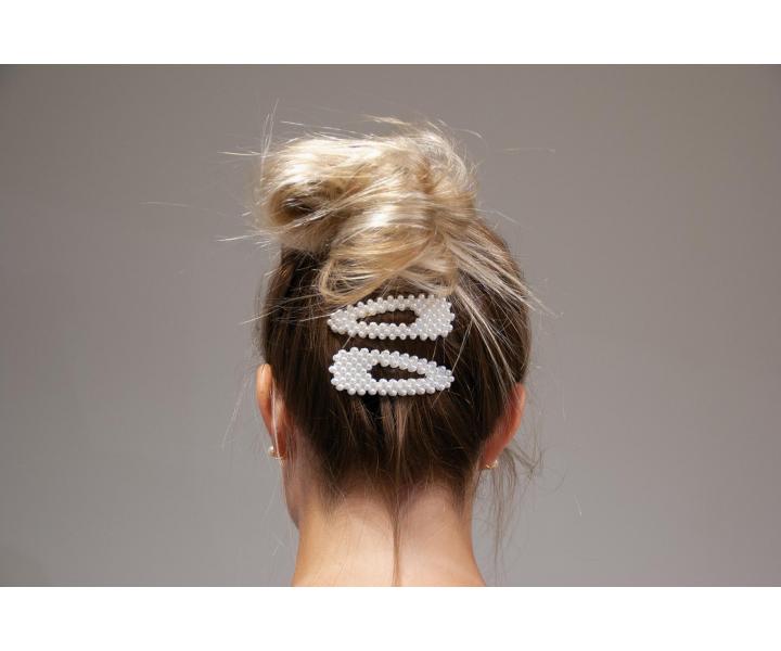 Ozdobne spinki z perekami Eurostil Professional - 7,5 cm - 2 szt