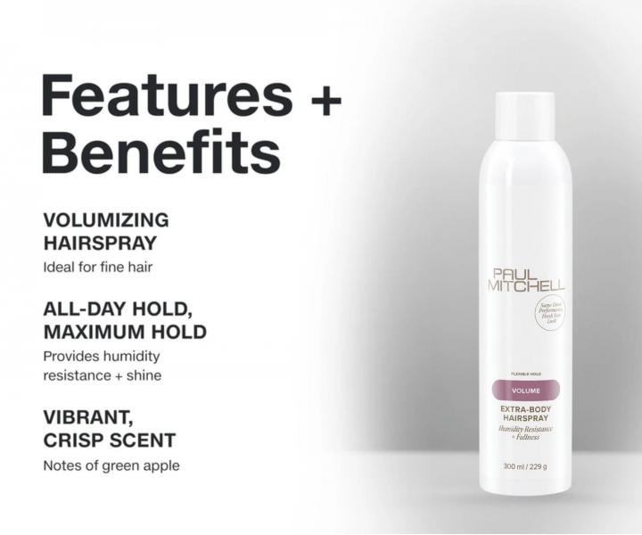Lakier do w�os�w zwi�kszaj�cy obj�to�� �rednio utrwalaj�cy Paul Mitchell Volume Extra-Body Hairspray - 300 ml