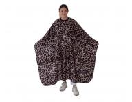 Peleryna fryzjerska do strzyenia wosw Eurostil Professional - lampart - metalowy haczyk