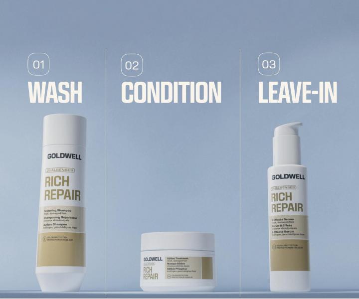 Serum regeneruj�ce bez sp�ukiwania do w�os�w suchych i zniszczonych Goldwell Dualsenses Rich Repair 6 Effects Serum - 100 ml