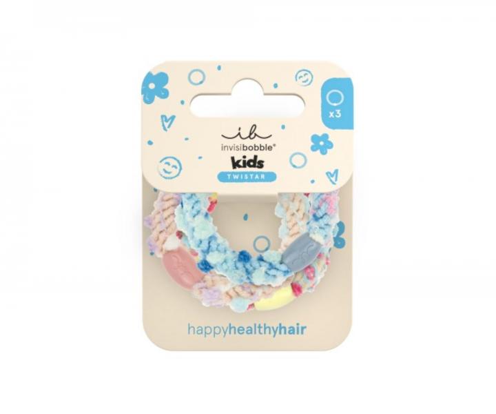 Zestaw ozdobnych gumek do wosw Invisibobble Kids Twistar Pom Pom Tie - 3 szt.