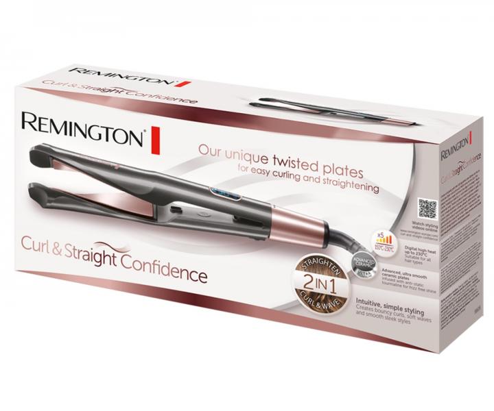 Prostownica i lok�wka do w�os�w 2w1 Remington Curl & Straight Confidence S6606 - czarna/r�owa