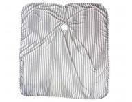 Peleryna fryzjerska do strzyenia Duko 596 - biaa w paski - zapinanie na rzep