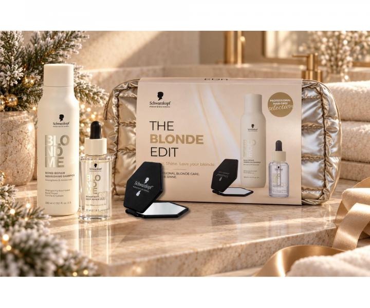 Zestaw upominkowy regeneruj�cy i wzmacniaj�cy blond w�osy Schwarzkopf Professional The Blonde Edit + kosmetyczka gratis
