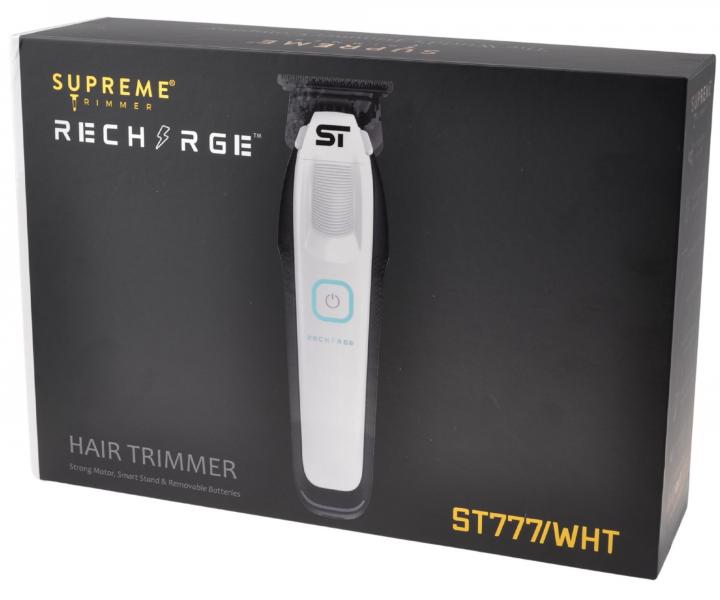Profesjonalny trymer do w�os�w z wymiennymi akumulatorami Supreme Trimmer Recharge ST777/W - bia�y