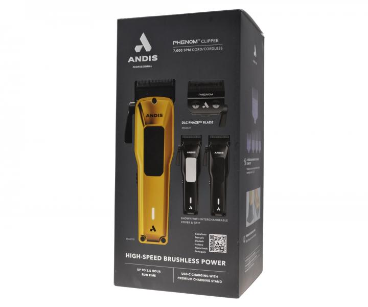 Profesjonalna maszynka do w�os�w z wymienn� obudow� Andis Phenom Clipper 562118 - czarna/z�ota