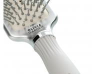 Szczotka do wosw z mikk poduszk Olivia Garden Expert Rectangular Silver Small - srebrna