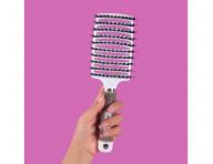 Szczotka do rozczesywania i suszenia w�os�w z w�osiem dzika i nylonowym Sister Young Zoco Hair Brush - bia�a