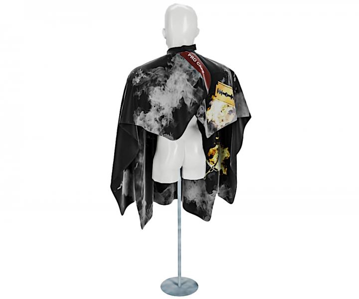 Mska peleryna do strzyenia wosw i brody Barbertime Smoky Pro Barber Cape XL - czarna