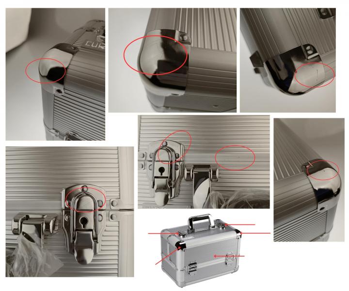 Profesjonalny kufer fryzjerski i kosmetyczny Eurostil Professional - srebrny II. jako�� - wady na powierzchni