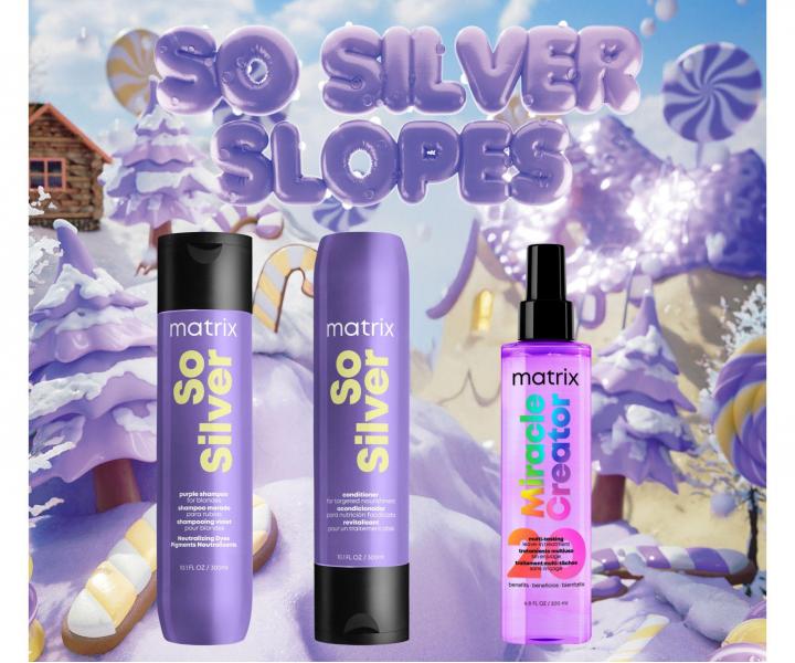 Zestaw upominkowy neutralizuj�cy ��te odcienie do w�os�w blond i z pasemkami Matrix So Silver Slopes