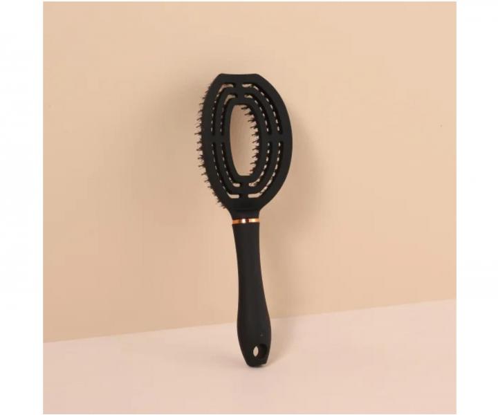 Szczotka do rozczesywania i suszenia w�os�w z w�osiem dzika i nylonowym Sister Young Coco Hair Brush - czarna