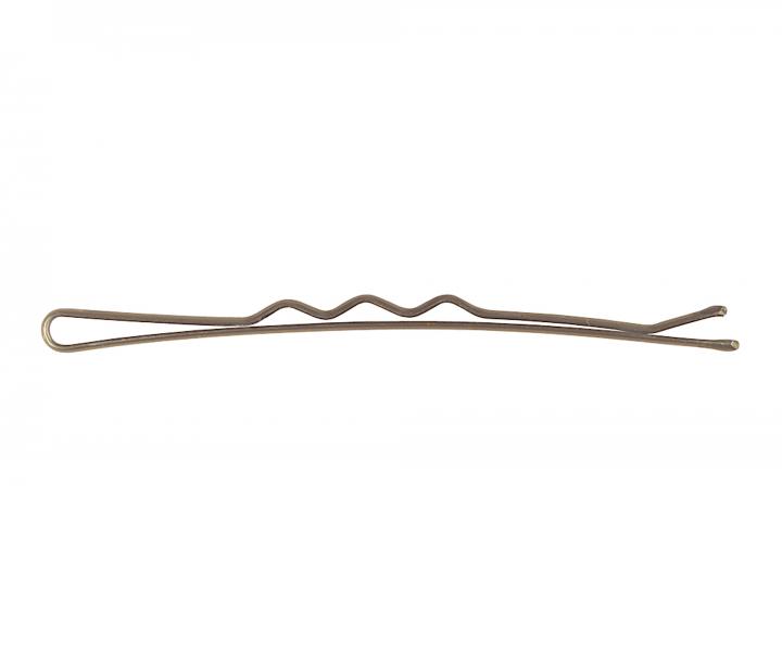 Wsuwka karbowana Sibel Wavy - 7cm - 24 szt - br�zowa