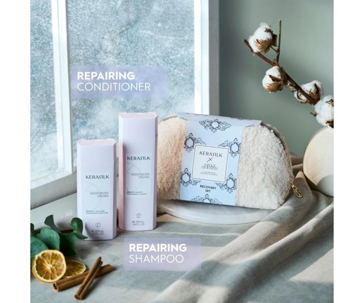 Zestaw upominkowy regenerujcy do wosw suchych i zniszczonych Kerasilk Recovery Set + kosmetyczka gratis