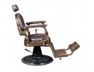 Fotel fryzjerski barberski Sibel Barburys Malone II - brzowy, mosidz patynowany