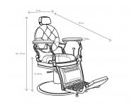 Fotel fryzjerski barberski Sibel Barburys Malone II - brzowy, mosidz patynowany