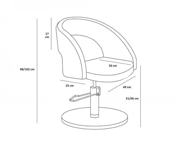 Fotel fryzjerski Weelko Wayne - okrga podstawa - czarny - II. jako - pomarszczona ekoskra, wady na toku