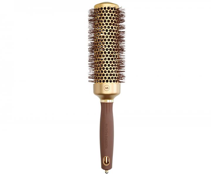 Okrga szczotka do modelowania wosw Olivia Garden Expert Blowout Speed XL Gold & Brown - 45 mm