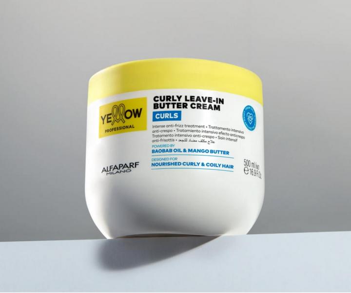 Krem bez sp�ukiwania do w�os�w falowanych, kr�conych i afro Yellow Professional Curls Curly Leave-In Butter Cream - 500 ml
