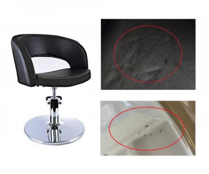 Fotel fryzjerski Detail Rio - czarny - II. jako�� - rysy na podstawie, wada sk�ry