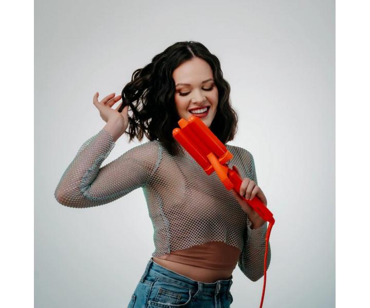 Wielofunkcyjna potrjna lokwka do rnych stylizacji wosw Freylish Hair Curler Pro - 25 mm i 32 mm - pomaraczowa