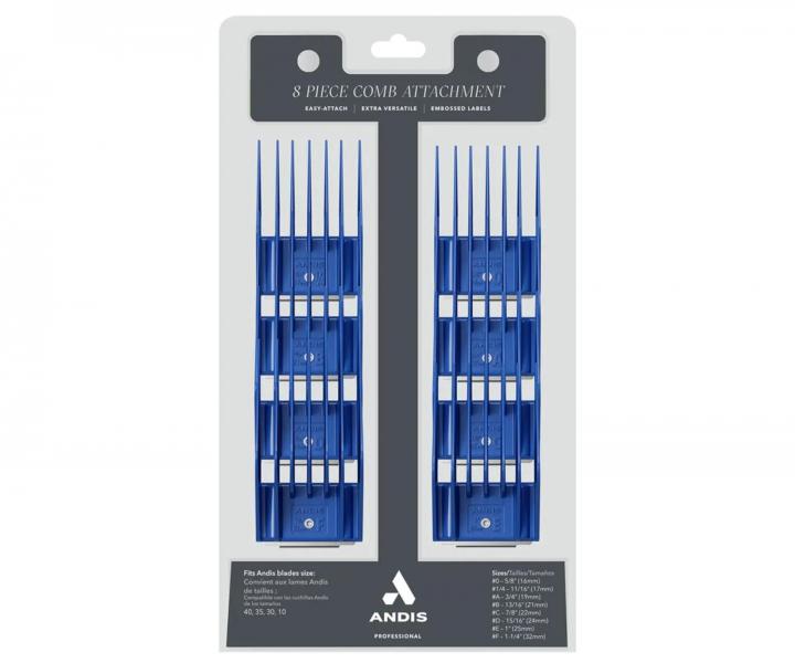 Zestaw uniwersalnych nasadek do maszynki Andis Large Comb Set - 8 szt