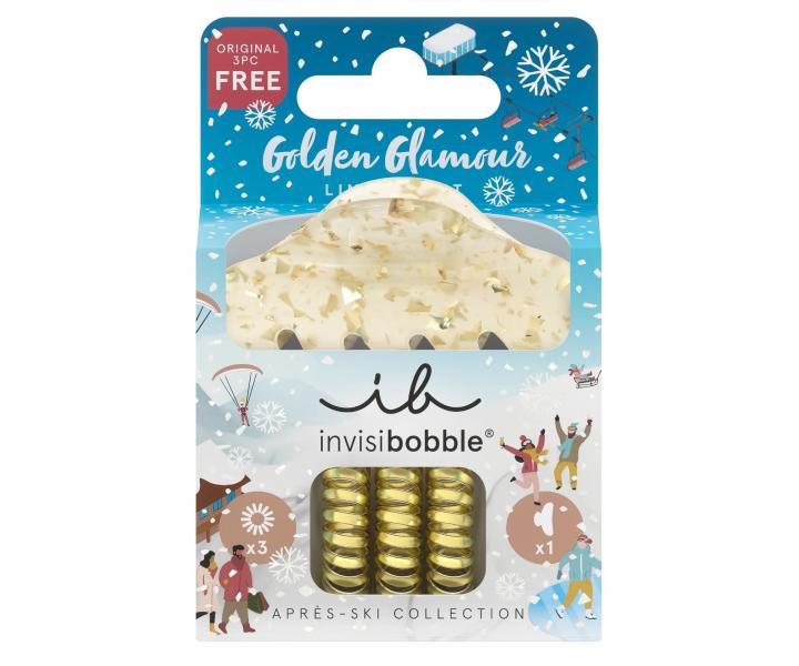 Zestaw klamra do w�os�w i gumki spiralki Invisibobble Apr�s-Ski Golden Glamour